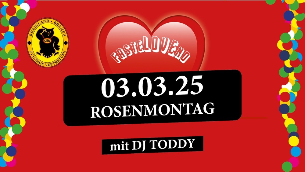 Rosenmontag mit DJ Toddy in der StäV