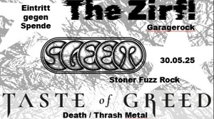 Konzert: The Zirf!, Sleet, Taste of Greed