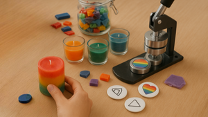 Queer Get Together für Studierende - Candles & Buttons