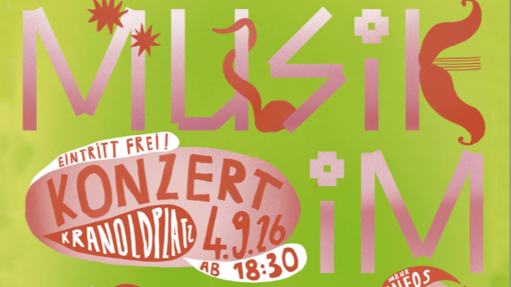 Titelbild der Veranstaltung 🔥🎶 KONZERT AM KRANOLDPLATZ / FREIER EINTRITT 04.09.26 ab 18:30 / MUSIK IM KIEZ🎶🔥