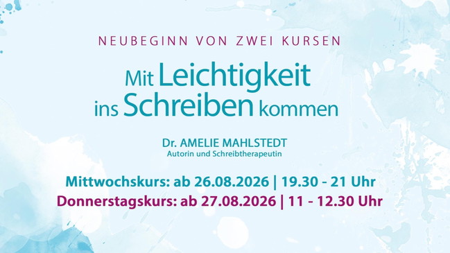Mit Leichtigkeit ins Schreiben kommen - Mittwochskurs