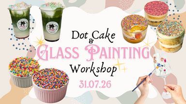 🧁✨🍰 Dot Cake & Glass Painting 🍰✨🧁 Matcha I Mocktails I painting
