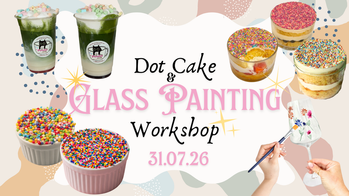 🧁✨🍰 Dot Cake & Glass Painting 🍰✨🧁 Matcha I Mocktails I painting