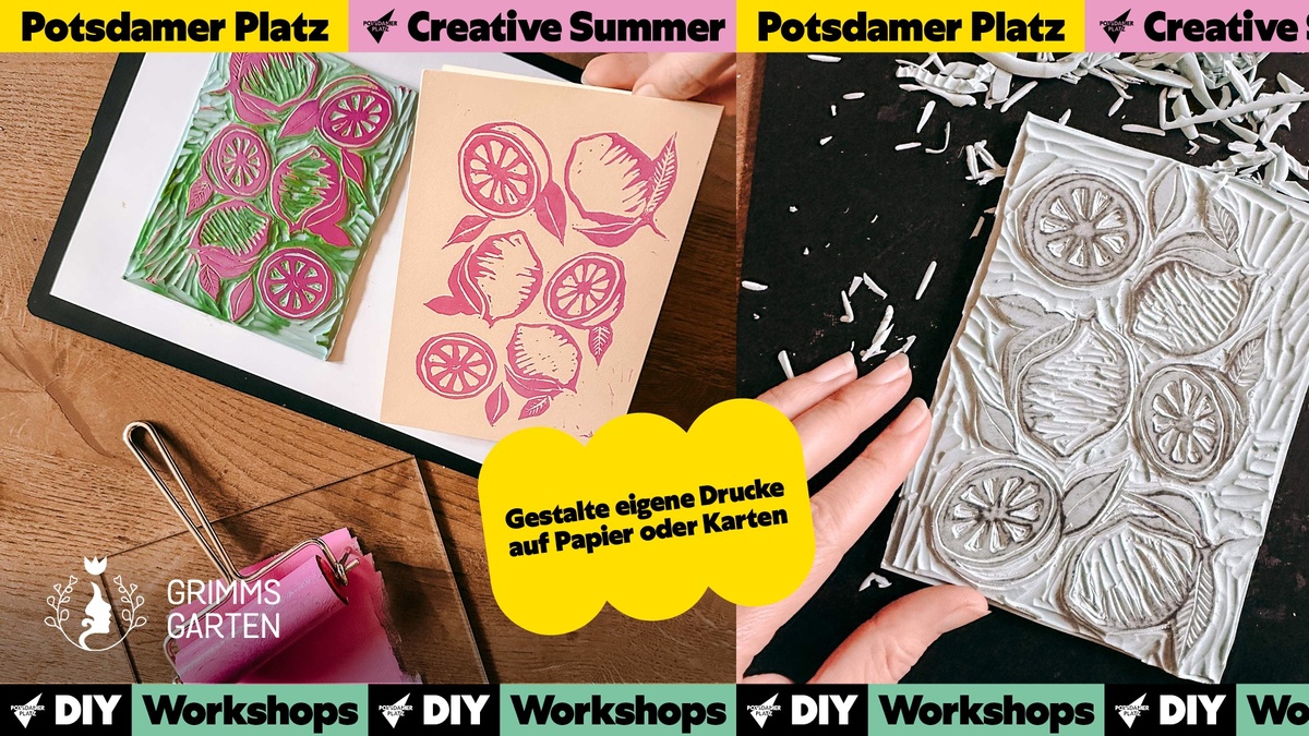 Linolschnitt und Linoldruck (Linocut and linoprint) | Creative Summer Potsdamer Platz