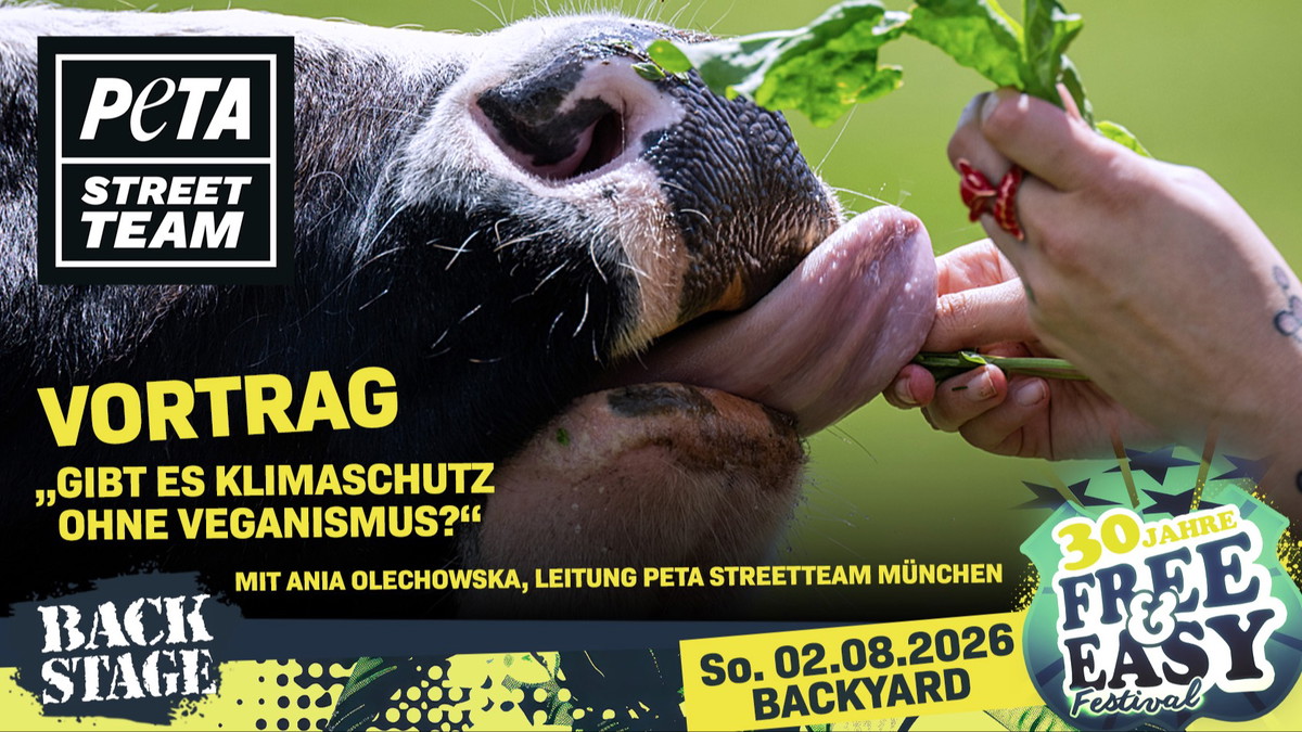 "GIBT ES KLIMASCHUTZ OHNE VEGANISMUS?" - PETA STREETTEAM VORTRAG | FREE & EASY FESTIVAL 2026