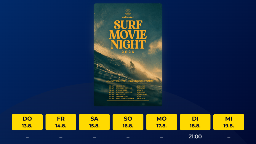 Titelbild der Veranstaltung Saltwater Surf Movie Night