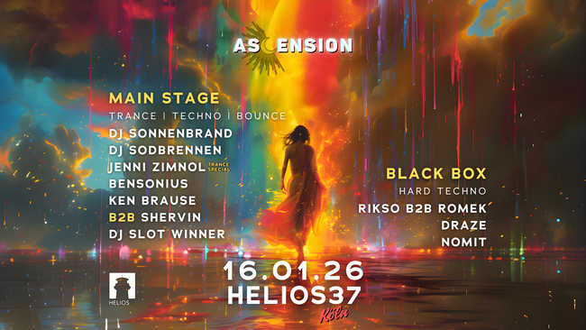 Ascension w/ DJ Sonnenbrand, DJ Sodbrennen, Jenni Zimnol (Trance), Rikso & more at Helios37