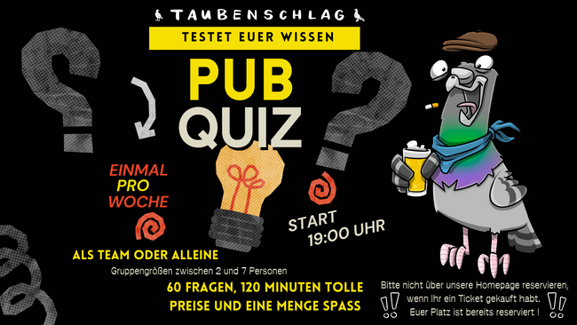 PubQuiz in der Taubenschlag Bar - München Neuhausen