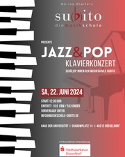 Klavierkonzert Jazz&Pop Musikschule Subito