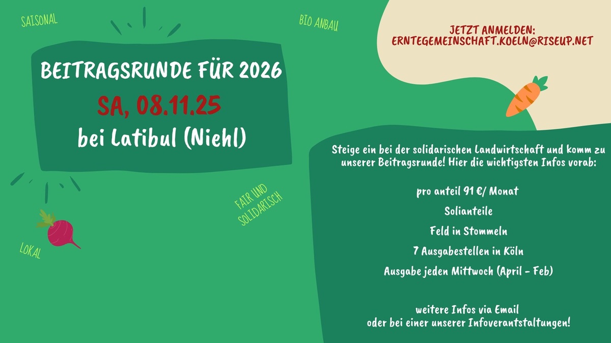 Solawi Köln Beitragsrunde