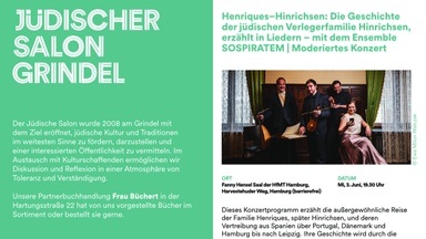 Henriques-Hinrichsen: Die Geschichte der jüdischen Verlegerfamilie Hinrichsen, erzählt in Liedern - mit dem Ensemble Sospiratem aus Leipzig