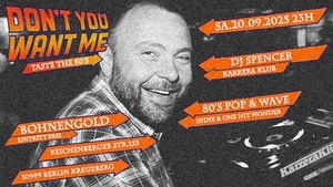 Don’t You Want Me – Taste The 80s - The Pop, Wave & Indie 80s Party mit DJ Spencer (Karrera Klub/Berlin)