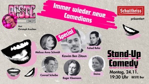 BESTE Stand-Up Comedy - Stand up 19:30 Uhr in der BESTE Bar im Wedding direkt am Leopoldplatz