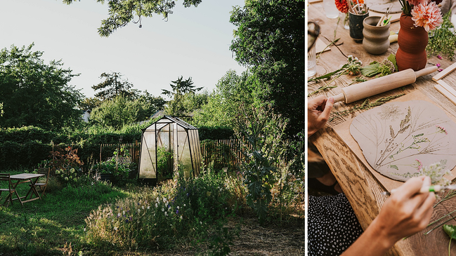 Summer clay date in a garden