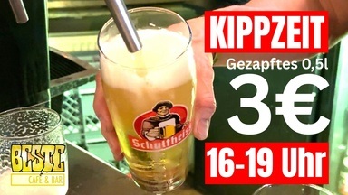 Gezapftes Bier 0,5l 3 € - täglich Kippzeit in der BESTE