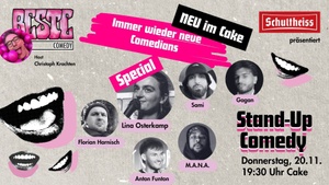 BESTE Comedy Open Mic im Cake am Kotti um 19:30 Uhr