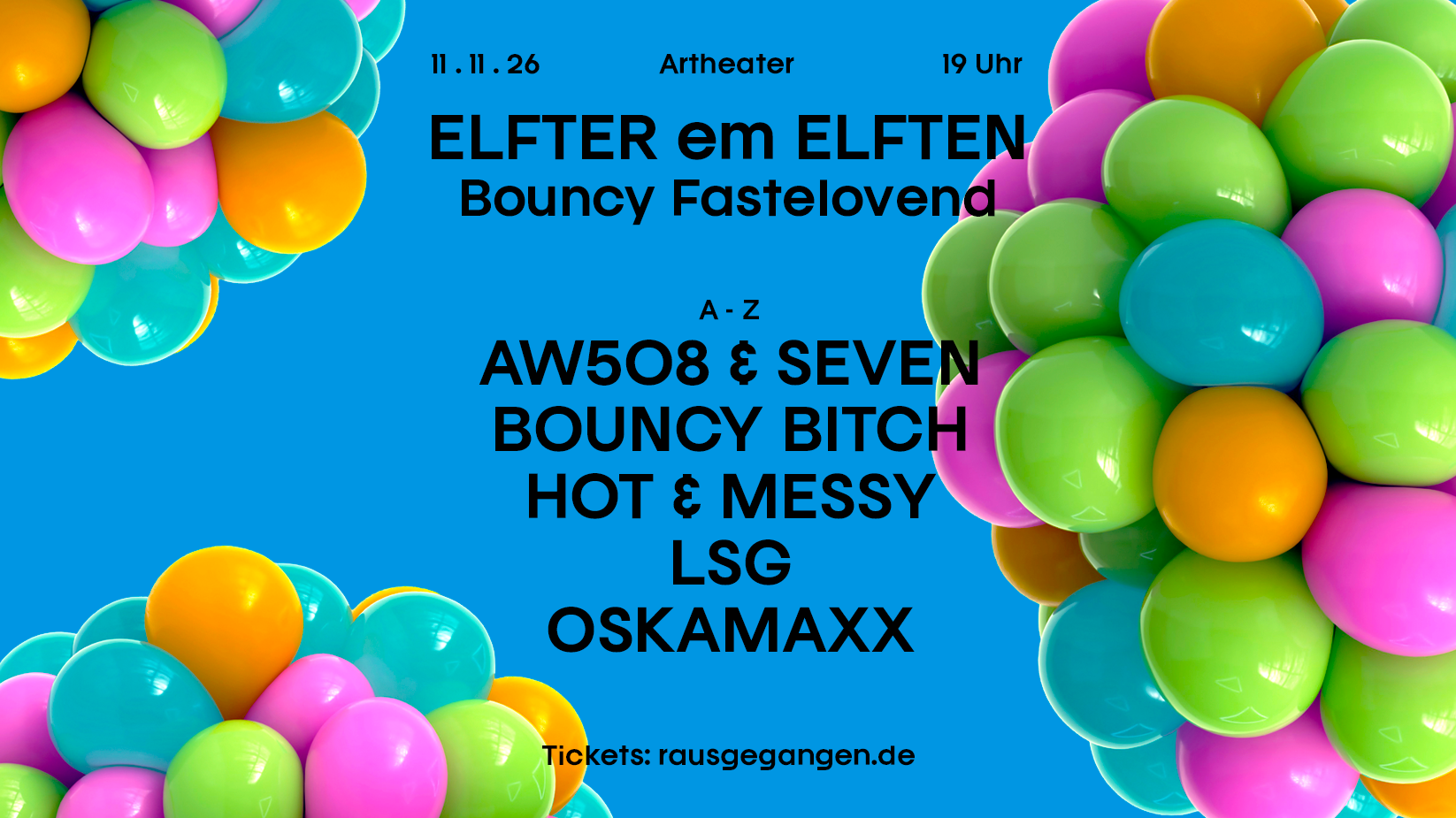 ELFTER em ELFTEN | Bouncy Fastelovend on 11.11.2026 in Köln ...