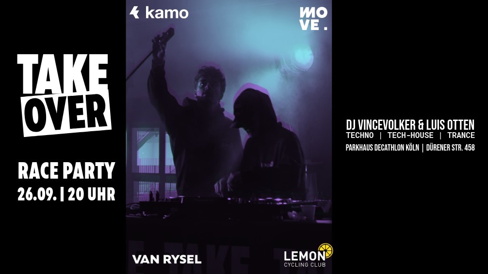TAKE OVER 2.0 - Race Party on 26.09.2026 in Köln - Rausgegangen ...