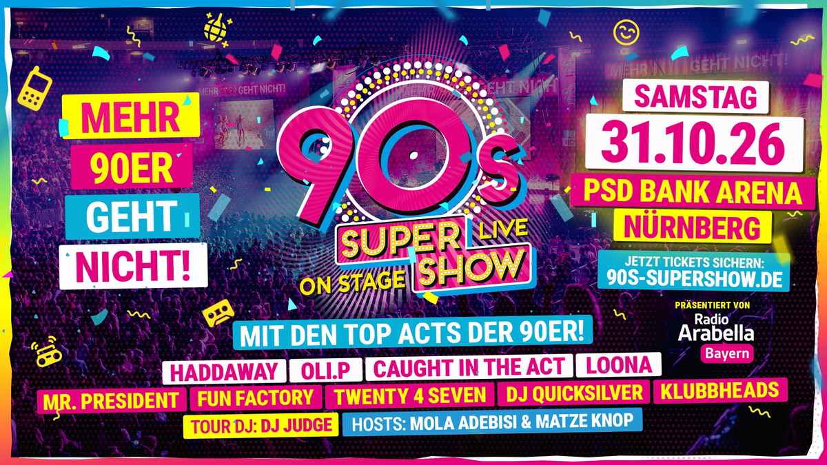 90s Super Show Psd Bank Nürnberg Arena 22 Nov